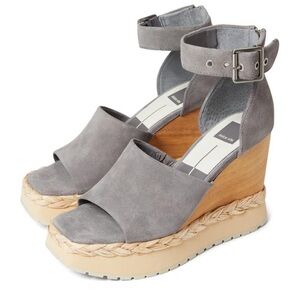 Dolce Vita Parle gray suede platform wedge sandal